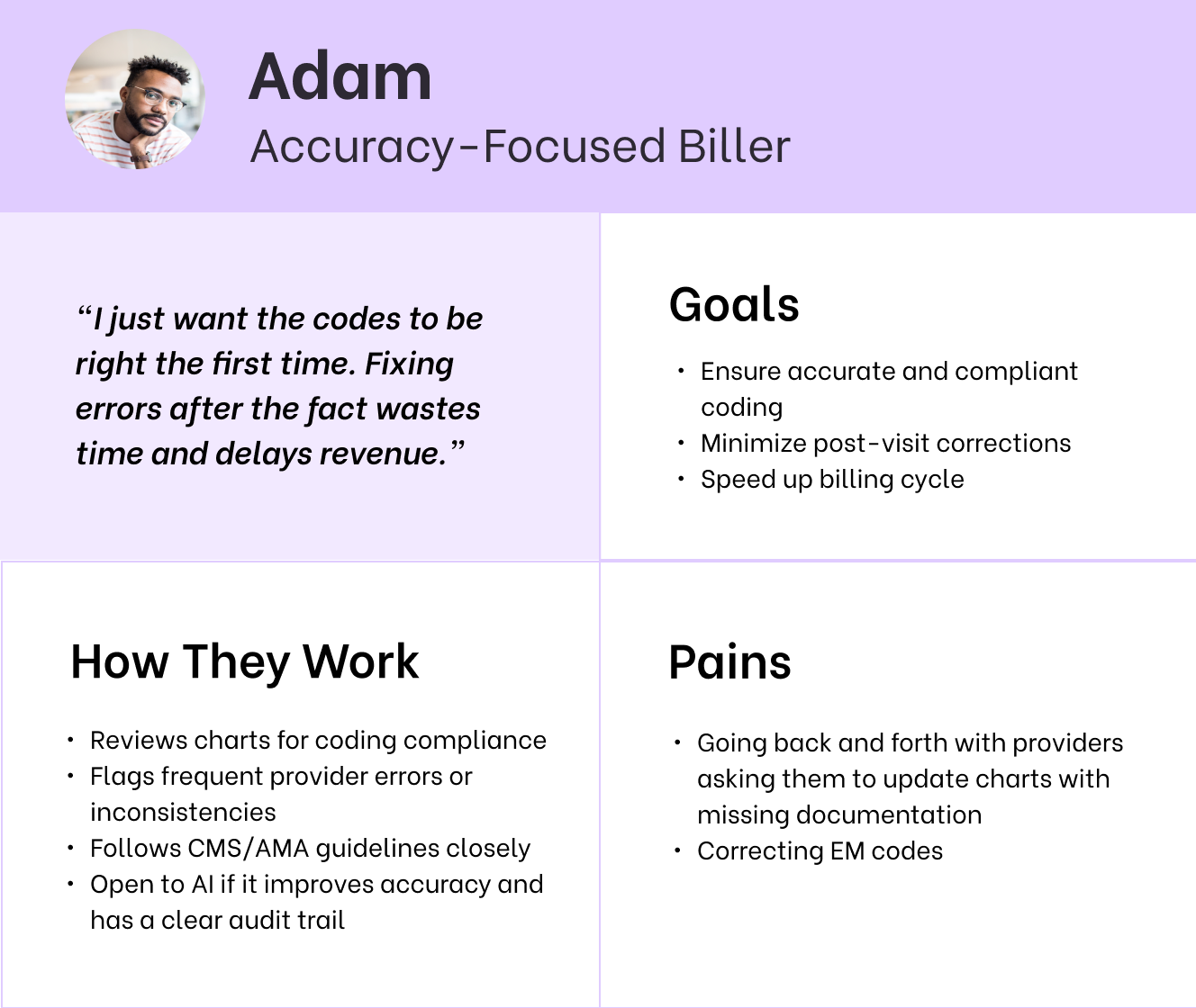 Billing Team Persona